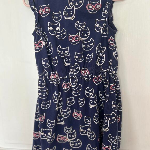 Gymboree Girls Cat Print Dress - Size 4 - Navy/White - Picture 4 of 4